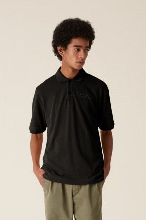 Black La Martina LMRTN Cotton Polo Shirt USA | CIB-3984