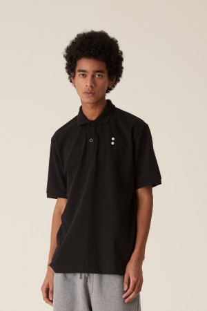 Black La Martina LMRTN Cotton Polo Shirt USA | DOF-3537