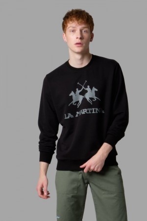 Black La Martina Regular-fit Men Sweater USA | KOH-2846