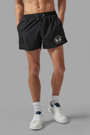 Black La Martina Regular-fit Men Swim Shorts USA | CWH-2732