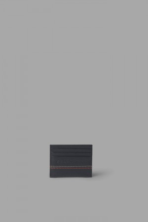 Black La Martina Two-tone Leather Men Card Holder USA | KLJ-0802