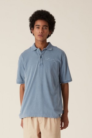 Blue La Martina LMRTN Cotton Polo Shirt USA | TWA-6842