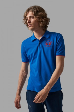 Blue La Martina Regular-fit Men Polo Shirt USA | KVX-6784