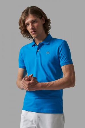 Blue La Martina Slim-fit Men Polo Shirt USA | IDB-5538