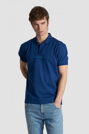 Blue La Martina Slim-fit Stretch Piqué Men Polo Shirt USA | ZYK-5071