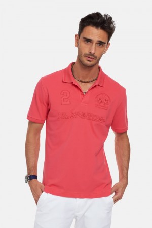 Coral La Martina Short-sleeved Regular Fit Men Polo Shirt USA | IJP-3144