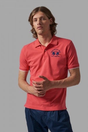 Coral La Martina Short-sleeved Regular Fit Men Polo Shirt USA | CJM-0554