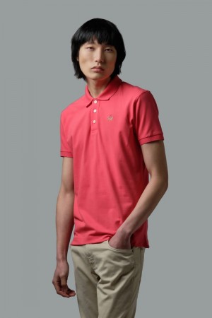 Coral La Martina Slim-fit Stretch Piqué Men Polo Shirt USA | AAS-9112