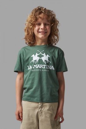 Green La Martina Classic Cotton Kids T Shirts USA | CAB-0259