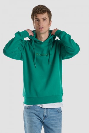 Green La Martina Regular-fit Brushed Cotton Men Sweatshirt USA | WKC-8534