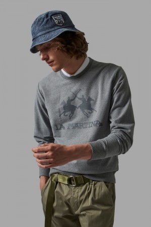 Grey La Martina Regular-fit Men Sweater USA | TJL-6004