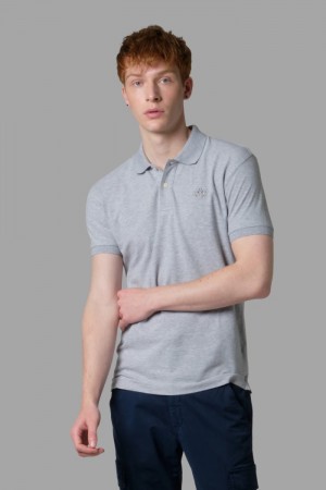 Light Grey La Martina Slim-fit Men Polo Shirt USA | HVK-7776