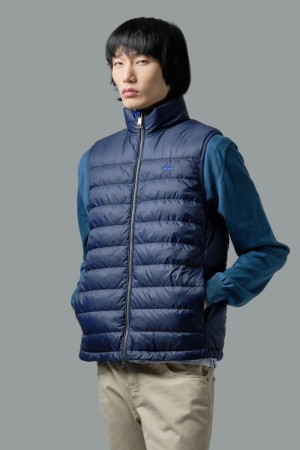 Navy La Martina Goose Down-padded Men Vest USA | WWQ-1677