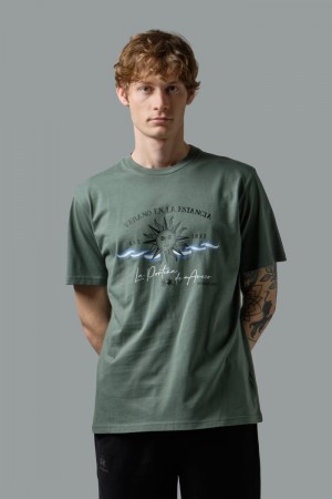 Olive La Martina Comfort-fit 100% Cotton Men T Shirts USA | EHG-5836