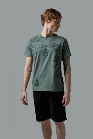 Olive La Martina Regular-fit Cotton Men T Shirts USA | WCR-2125