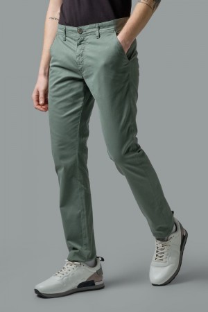 Olive La Martina Slim-fit Stretch Cotton Men Trousers USA | DAS-9865