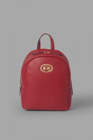 Red La Martina Faux Leather Women Backpacks USA | SVF-5708