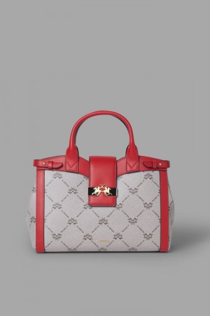 Red La Martina Featuring An All-over Logo Print Women Satchel Bags USA | WTP-7861