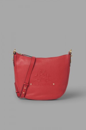 Red La Martina Leather Crossbody Half-moon Women Bags USA | ZSA-8968