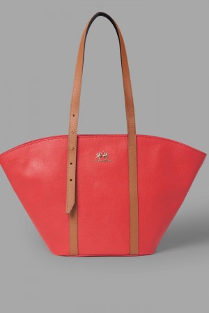 Red La Martina Leather Trapeze Women Bags USA | TJE-9181