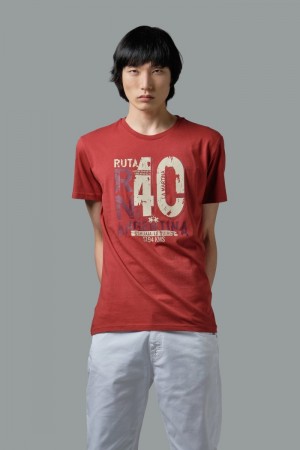 Red La Martina Regular-fit Cotton Men T Shirts USA | KVV-7132