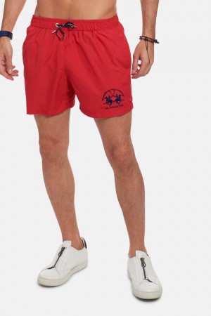 Red La Martina Regular-fit Men Swim Shorts USA | KVL-5697