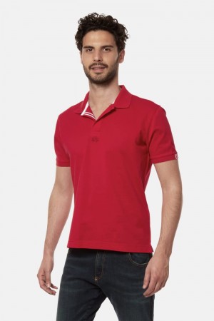 Red La Martina Short-sleeved Regular Fit Men Polo Shirt USA | UCX-7755