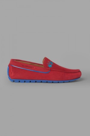 Red La Martina Suede Men Moccasins USA | RWC-4638