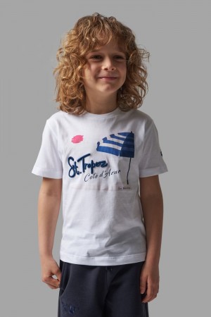 White La Martina Classic Cotton Kids T Shirts USA | XRH-9282