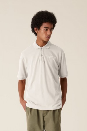 White La Martina LMRTN Cotton Polo Shirt USA | CNX-7363