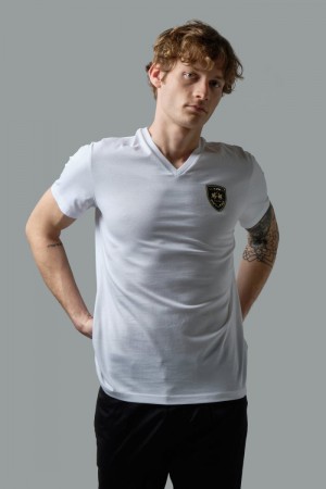 White La Martina Regular-fit Cotton Men T Shirts USA | WNR-9965