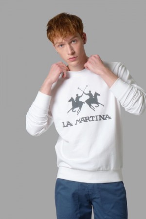 White La Martina Regular-fit Men Sweater USA | ADJ-6142