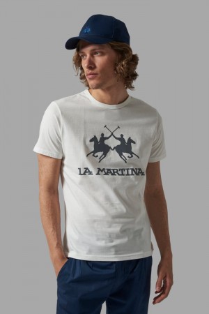 White La Martina Regular-fit Men T Shirts USA | OVF-7715