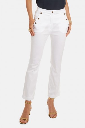 White La Martina Regular-fit Stretch Women Trousers USA | EPU-2281