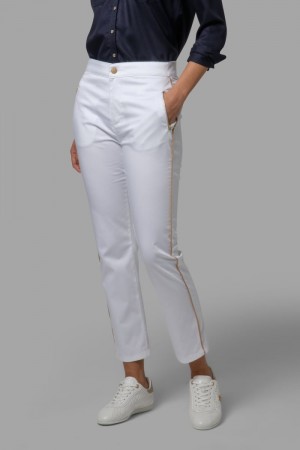 White La Martina Regular-fit Stretch Women Trousers USA | QPO-7961