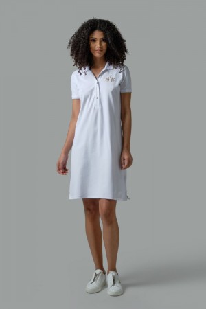 White La Martina Regular-fit Women Polo Dress USA | OZO-3433