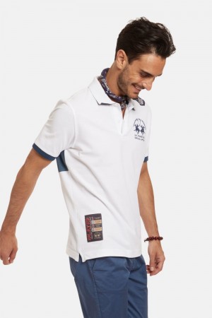 White La Martina Short-sleeved Regular Fit Men Polo Shirt USA | SSP-5784