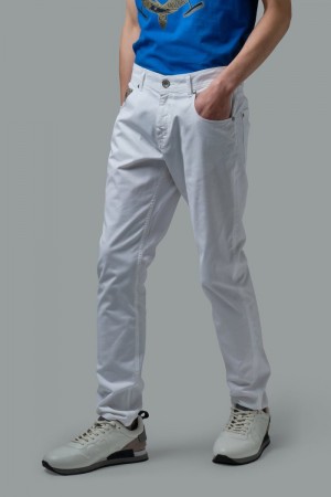 White La Martina Slim-fit Stretch Cotton Men Trousers USA | WER-4008