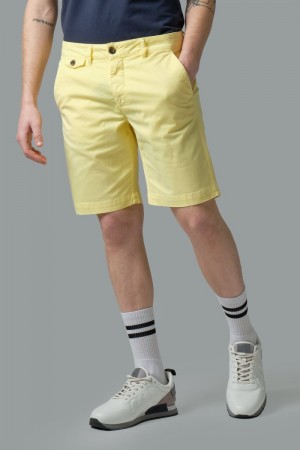 Yellow La Martina Regular-fit Stretch Cotton Men Bermuda Shorts USA | DEQ-8327