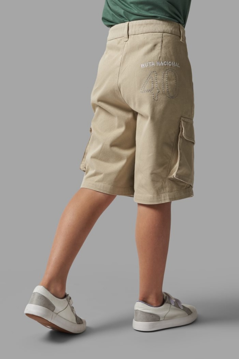 Beige La Martina Brushed Cotton Kids Bermuda Shorts USA | SKS-5270