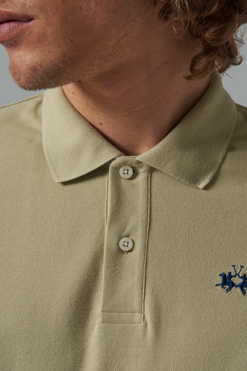 Beige La Martina Regular-fit Classic Piqué Men Polo Shirt USA | IGZ-5593