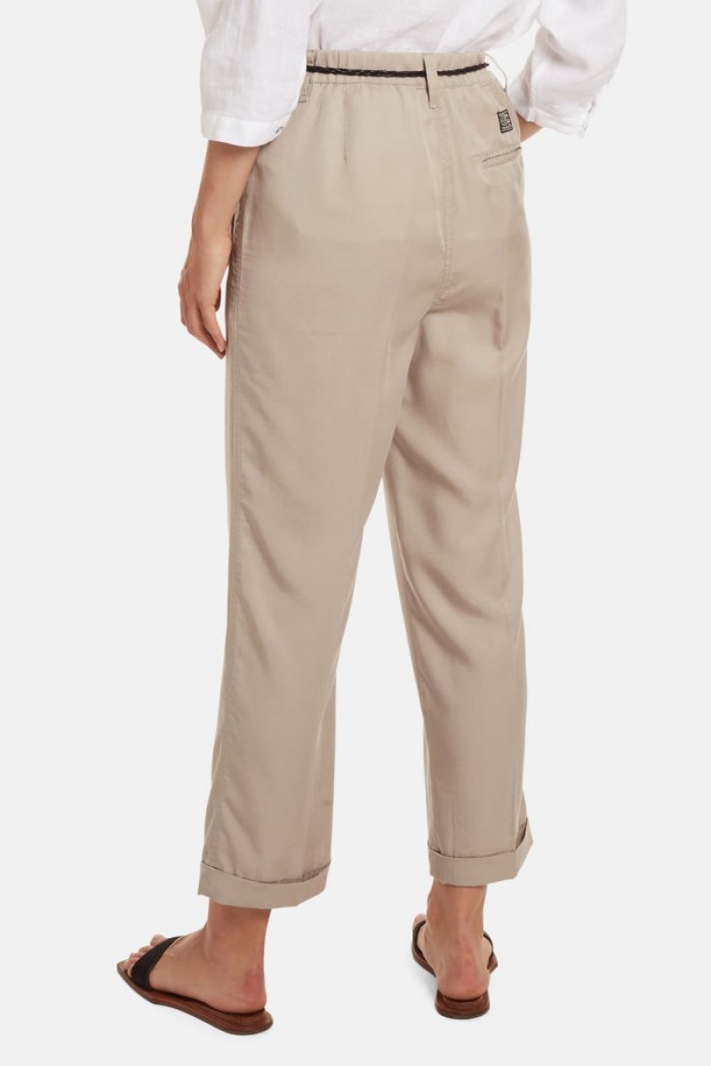 Beige La Martina Regular-fit Lyocell Women Trousers USA | QGL-4659