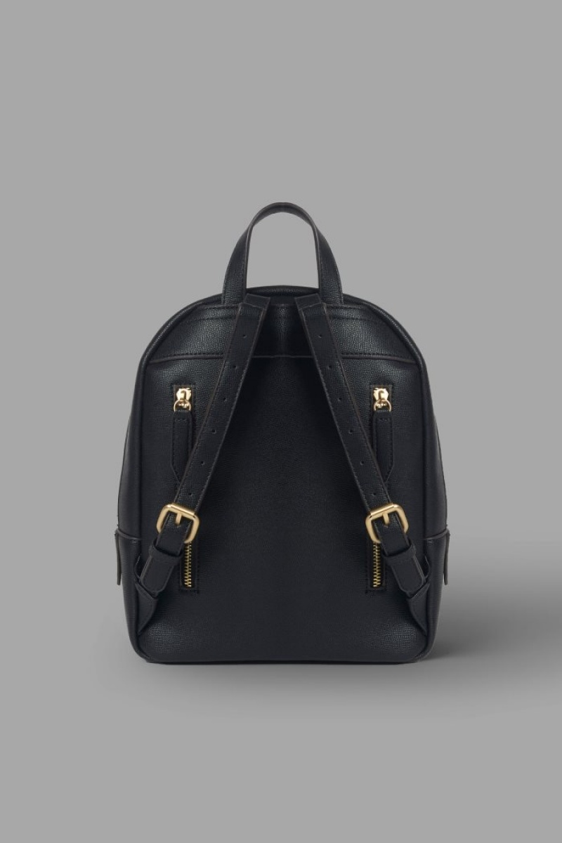 Black La Martina Faux Leather Women Backpacks USA | AMX-9486