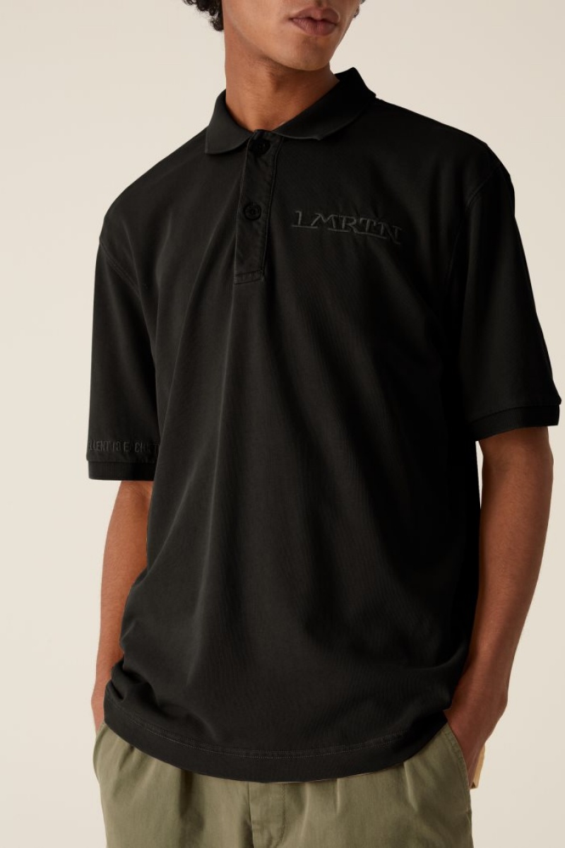 Black La Martina LMRTN Cotton Polo Shirt USA | CIB-3984