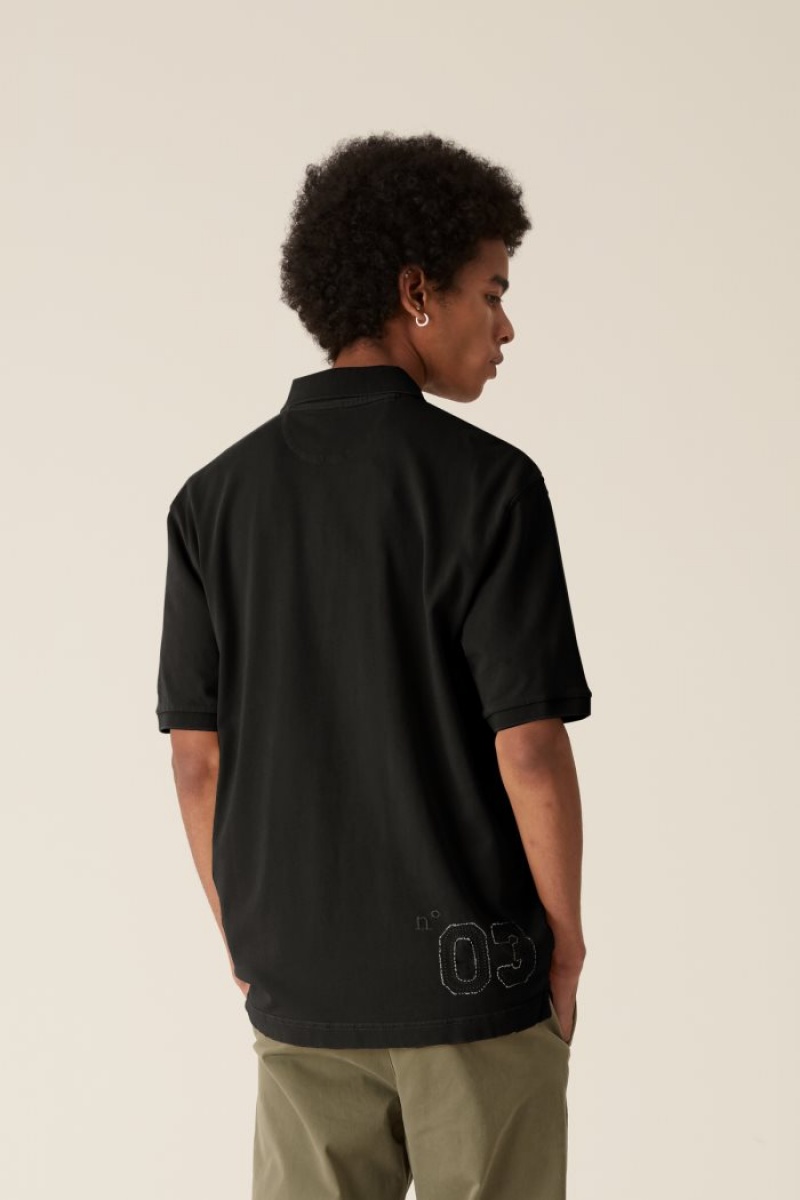 Black La Martina LMRTN Cotton Polo Shirt USA | CIB-3984