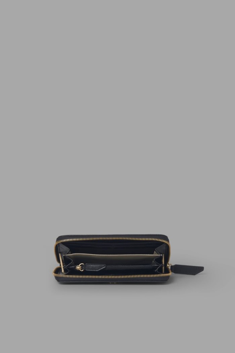 Black La Martina Plain-coloured Faux Leather Women Purses USA | NKF-7836