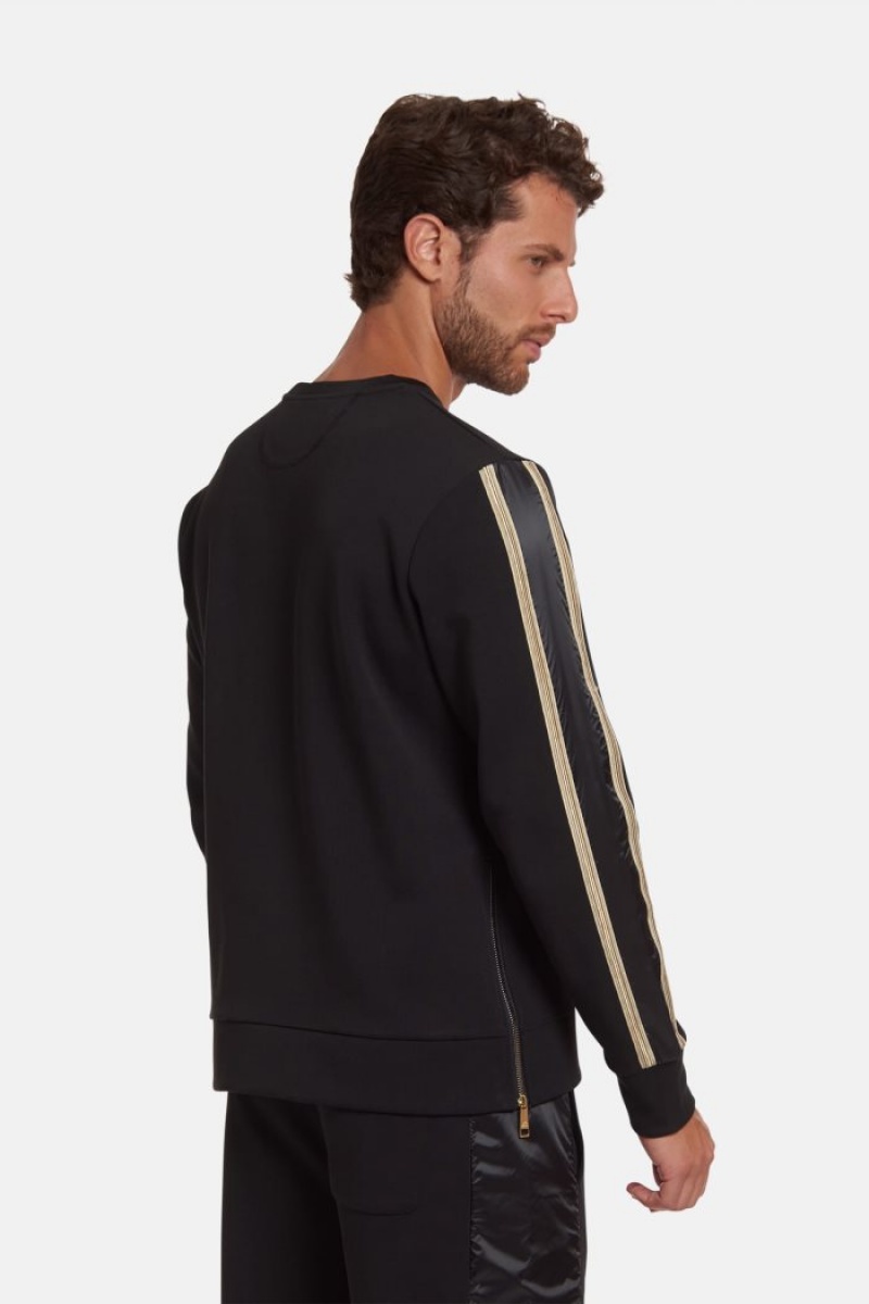 Black La Martina Regular-fit Brushed Cotton Men Sweatshirt USA | QNC-7581