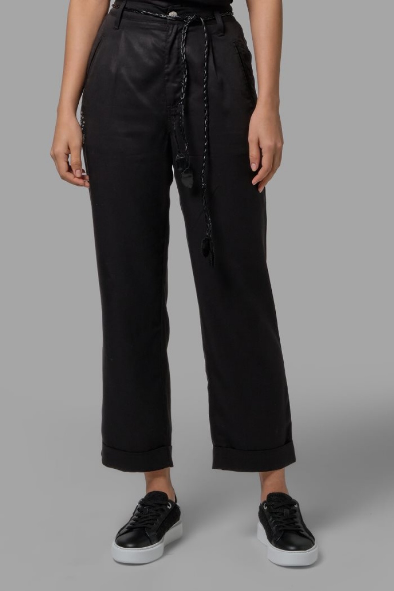 Black La Martina Regular-fit Lyocell Women Trousers USA | XMG-2720