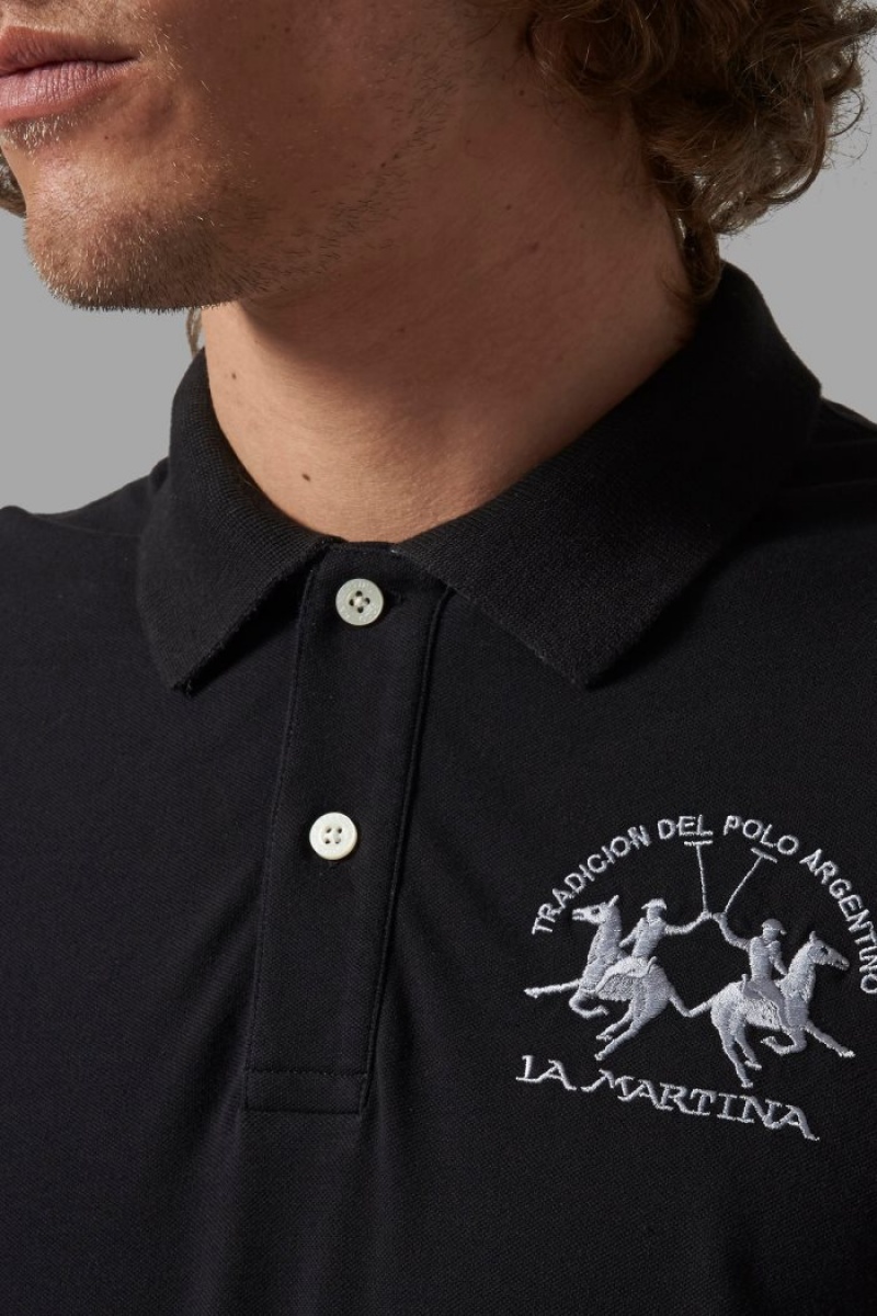 Black La Martina Regular-fit Men Polo Shirt USA | WNG-2062