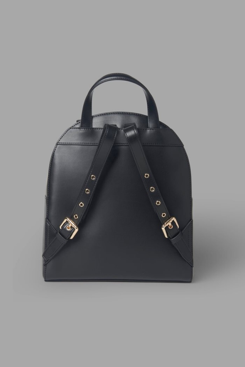 Black La Martina Stud-embellished Leather Women Backpacks USA | AHP-2962